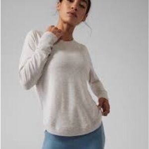 Athleta Mindset Pullover Sweatshirt Flaw Light Gray Large
